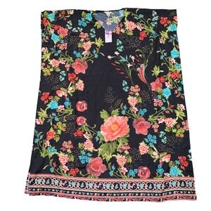 New Gypsie Blu Floral Print Kaftan Dress‎ One Size Fits All Boho Festival